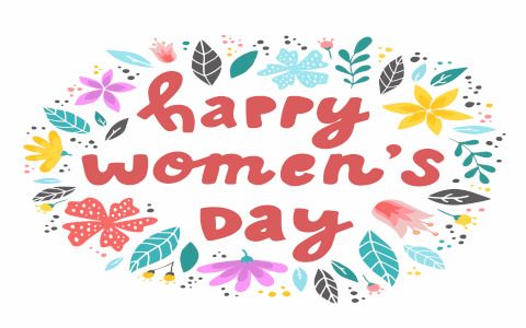 Beitragsbild08032023 zeigt Schriftzug Happy women's day mit Blumen drumherum