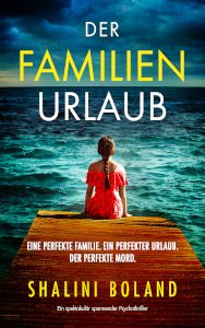 Cover_Der Familienurlaub_Thumb300_zeigt junge Frau, die allein auf einem Steg am Meer sitzt
