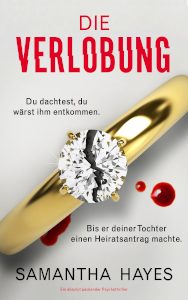 Cover_Die Verlobung_Thumb300_zeigt Diamantring, daneben ein paar Tropfen Blut