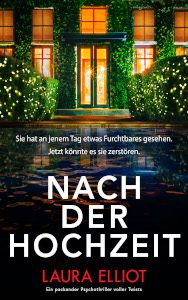Cover_Nach der Hochzeit_Thumb300_zeigt erleuchtete Hausfassade, die sich in einer Pfütze spiegelt, sehr düsteres Cover