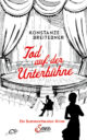 Cover_Tod auf der Unterbühne_Medium_zeigt Theaterbühne in Schwarzweiß, im Vordergrund zwei Personen als Schattenfiguren