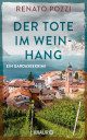 Cover_Der Tote im Weinhang_Thumb_zeigt Weiberge, einen Ort und ein Stück des Gardasees, darüber ist ein düsterer Himmel zu sehen