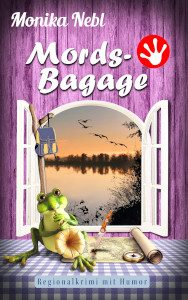 Corer_Mords-Bagage_Thumb300_zeigt Fenster mit Blick auf ein Gewässer, Frosch, Geocaching-Utensilien